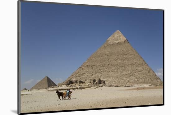 Horsecart and Pyramid of Chephren, the Giza Pyramids, Giza, Egypt, North Africa, Africa-Richard Maschmeyer-Mounted Photographic Print