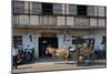 Horsedrawn and people outside a museum, Crisologo Museum, Vigan, Ilocos Sur, Philippines-null-Mounted Photographic Print