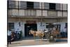 Horsedrawn and people outside a museum, Crisologo Museum, Vigan, Ilocos Sur, Philippines-null-Stretched Canvas