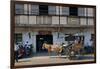 Horsedrawn and people outside a museum, Crisologo Museum, Vigan, Ilocos Sur, Philippines-null-Framed Photographic Print