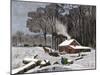 Horsedrawn Sleds Hauling Sap in a Maple Sugar Camp 1800-null-Mounted Giclee Print