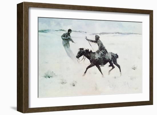 Horseman and Floating Woman-null-Framed Art Print