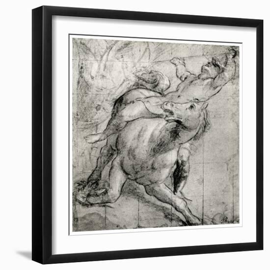 Horseman Falling, C1565-Titian (Tiziano Vecelli)-Framed Giclee Print