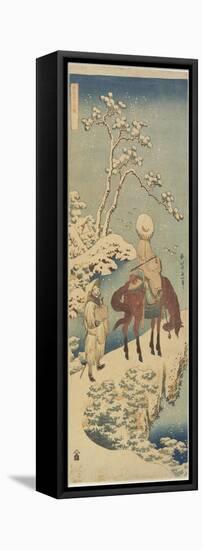 Horseman in Snow, 1833-1834-Katsushika Hokusai-Framed Stretched Canvas