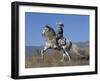 Horseman in Traditional Dress Riding Grey Andalusian Stallion, Ojai, California, USA-Carol Walker-Framed Photographic Print