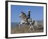 Horseman in Traditional Dress Riding Grey Andalusian Stallion, Ojai, California, USA-Carol Walker-Framed Photographic Print