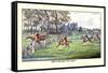 Horseman Jumps the Fence to Follow the Hounds-Henry Thomas Alken-Framed Stretched Canvas