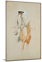 Horseman with a Tricorn Hat (W/C, Pen and Ink)-Jean-Louis Ernest Meissonier-Mounted Giclee Print