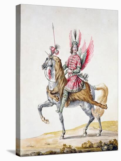 Horseman with Wings', Costume Design for 'Le Carrousel Des Galants Maures', 1686-Jean I Berain-Stretched Canvas