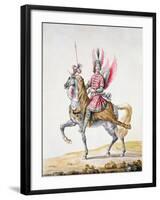 Horseman with Wings', Costume Design for 'Le Carrousel Des Galants Maures', 1686-Jean I Berain-Framed Giclee Print