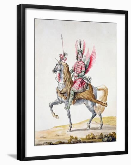 Horseman with Wings', Costume Design for 'Le Carrousel Des Galants Maures', 1686-Jean I Berain-Framed Giclee Print