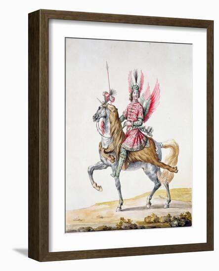 Horseman with Wings', Costume Design for 'Le Carrousel Des Galants Maures', 1686-Jean I Berain-Framed Giclee Print