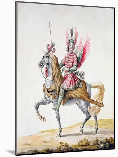 Horseman with Wings', Costume Design for 'Le Carrousel Des Galants Maures', 1686-Jean I Berain-Mounted Giclee Print