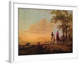 'Horsemen and Herdsmen with Cattle', 1655-1660-Aelbert Cuyp-Framed Giclee Print