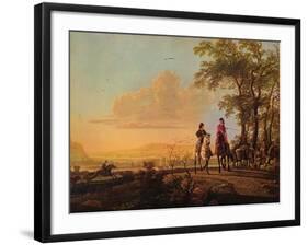 'Horsemen and Herdsmen with Cattle', 1655-1660-Aelbert Cuyp-Framed Giclee Print