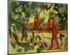 Horsemen and Walkers in the Avenue-Auguste Macke-Mounted Giclee Print