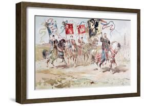 Horsemen Carrying Banners of the Hanseatic League and of Towns Belonging to the League-Armand Jean Heins-Framed Giclee Print