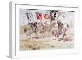 Horsemen Carrying Banners of the Hanseatic League and of Towns Belonging to the League-Armand Jean Heins-Framed Giclee Print