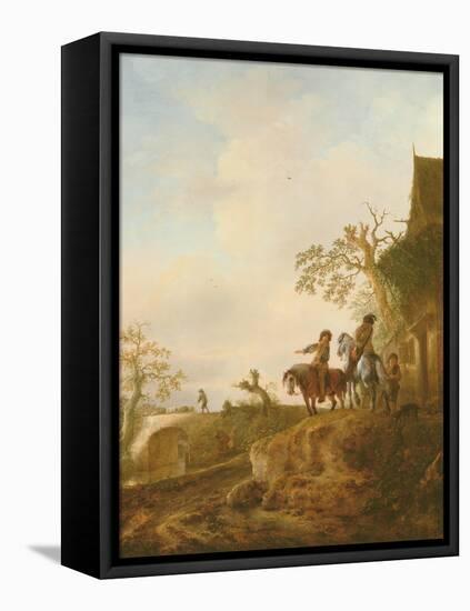 Horsemen Halting at an Inn, C.1640s-Isack van Ostade-Framed Stretched Canvas