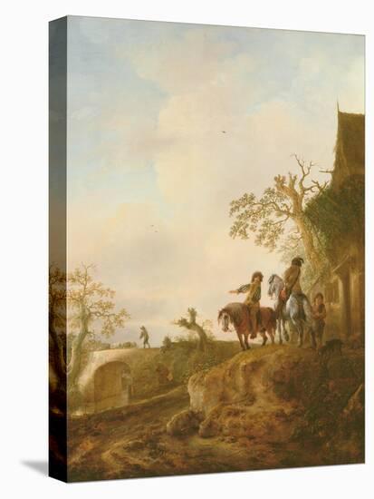 Horsemen Halting at an Inn, C.1640s-Isack van Ostade-Stretched Canvas