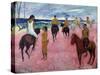 Horsemen on the Beach by Paul Gauguin,-null-Stretched Canvas