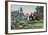 Horsemen with Hundreds of Hunting Dogs-Charles Butler-Framed Art Print