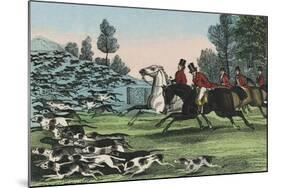 Horsemen with Hundreds of Hunting Dogs-Charles Butler-Mounted Art Print