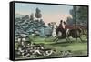 Horsemen with Hundreds of Hunting Dogs-Charles Butler-Framed Stretched Canvas