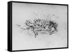 'Horsemen with Pennants Advancing from the Left', c1480 (1945)-Leonardo Da Vinci-Framed Stretched Canvas