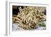 Horseradish Roots for Sale at Sigishoara Fruit-null-Framed Photographic Print