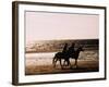 Horseriding on the Beach at Sunset, 1985 Normandy Deauville France-null-Framed Photographic Print