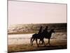 Horseriding on the Beach at Sunset, 1985 Normandy Deauville France-null-Mounted Photographic Print