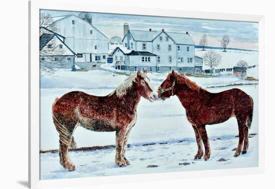 Horses, Amish Farm, Lancaster, Pa.-Anthony Butera-Framed Premium Giclee Print