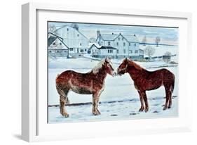 Horses, Amish Farm, Lancaster, Pa.-Anthony Butera-Framed Giclee Print