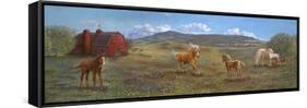 Horses and Barn-Judy Mastrangelo-Framed Stretched Canvas