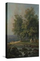 Horses and Cattle by a River, 1777-George the Elder Barret-Stretched Canvas