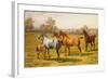 Horses and Foal in a Field-Charles Sillem Lidderdale-Framed Giclee Print