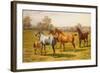 Horses and Foal in a Field-Charles Sillem Lidderdale-Framed Giclee Print