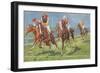 Horses and Jockeys in Steeplechase-null-Framed Art Print