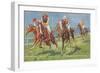 Horses and Jockeys in Steeplechase-null-Framed Art Print