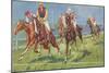 Horses and Jockeys in Steeplechase-null-Mounted Art Print