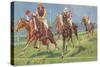 Horses and Jockeys in Steeplechase-null-Stretched Canvas