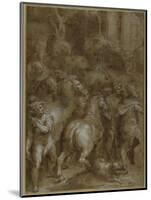 Horses and Men, Facing Right-Taddeo Zuccaro-Mounted Giclee Print