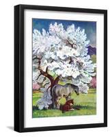 "Horses and Tree Blossoms,"May 1, 1940-Paul Bransom-Framed Giclee Print