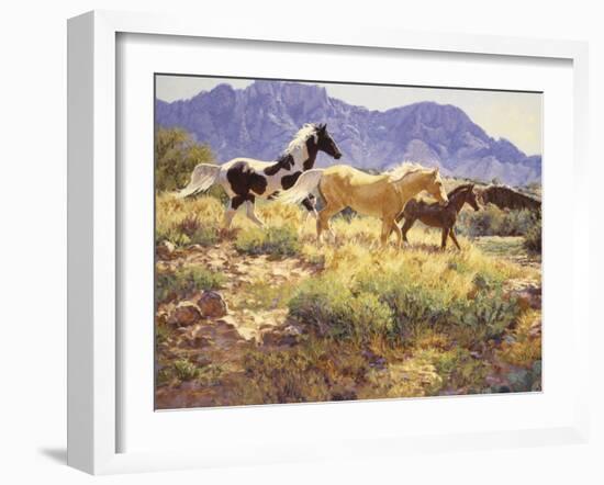 Horses at Big Wash-Claire Goldrick-Framed Art Print