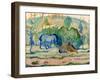 Horses at Pasture (Horses in a Landscap)-Franz Marc-Framed Giclee Print