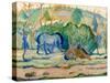 Horses at Pasture (Horses in a Landscap)-Franz Marc-Stretched Canvas