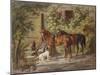 Horses at the Porch, 1843-Albrecht Adam-Mounted Giclee Print