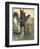 Horses at the Water Trough, 1884-Pascal Adolphe Jean Dagnan-Bouveret-Framed Giclee Print