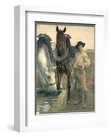 Horses at the Water Trough, 1884-Pascal Adolphe Jean Dagnan-Bouveret-Framed Giclee Print